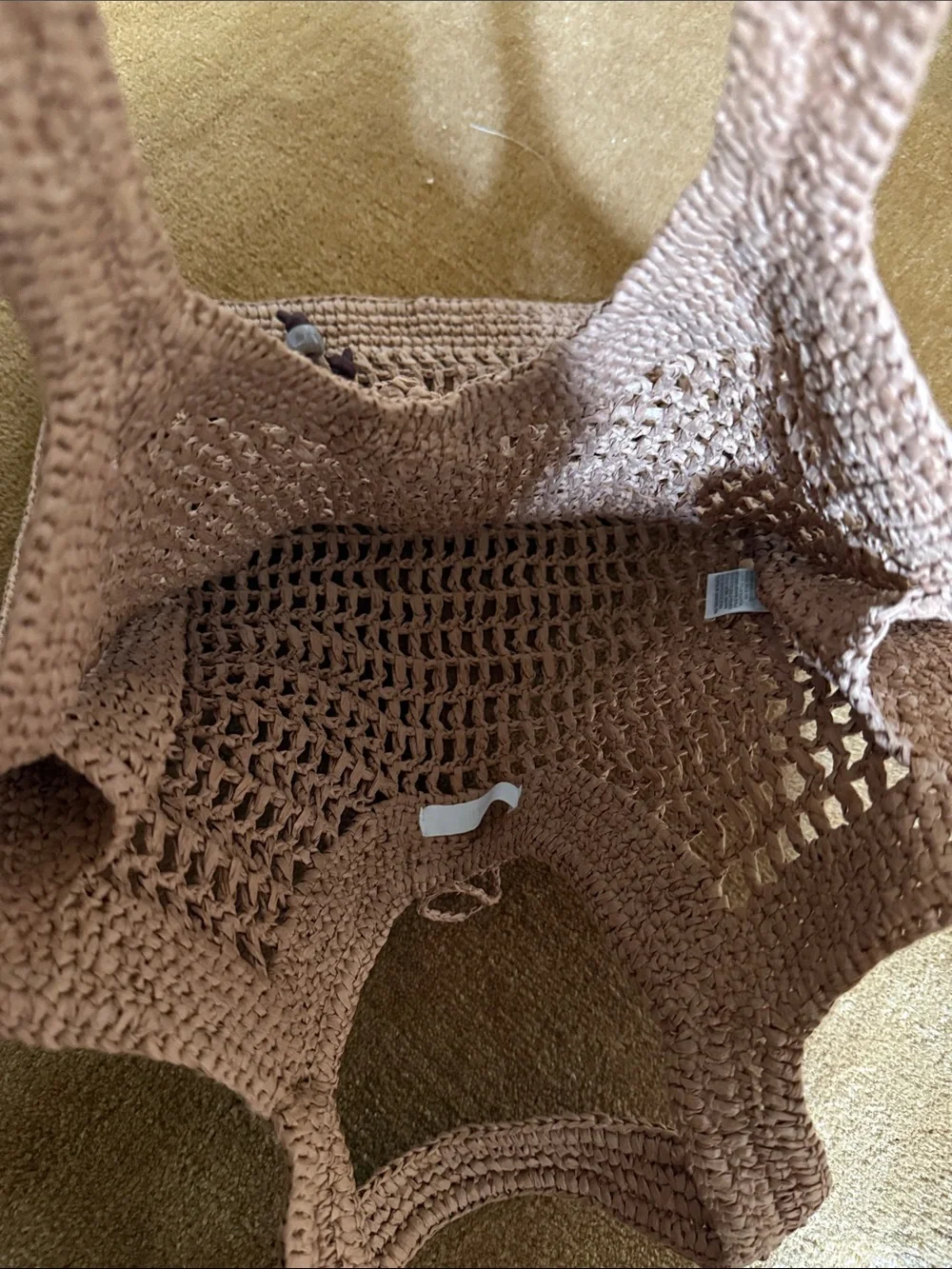 H&M Crochet Tote Bag in Light Tan